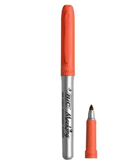 Bic Fine Point Permanent Marker Kalem Turuncu