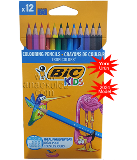 Bic Tropicolors Kuru Boya Kalemi 12 Renk