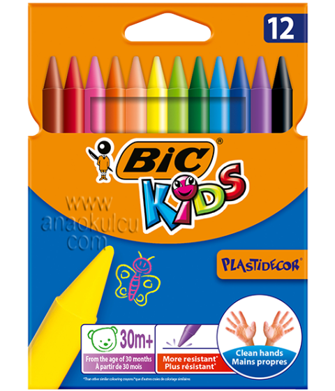 Bic Plastidecor Elleri Kirletmeyen Pastel Boya 12 Renk