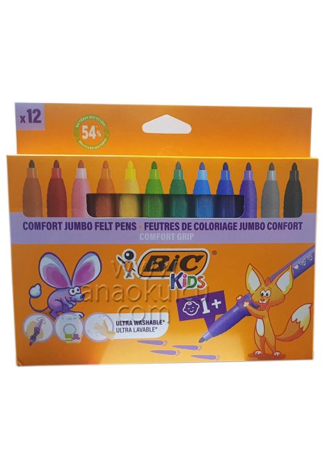 Bic Jumbo Keçeli Kalem 12 Renk +1 Yaş